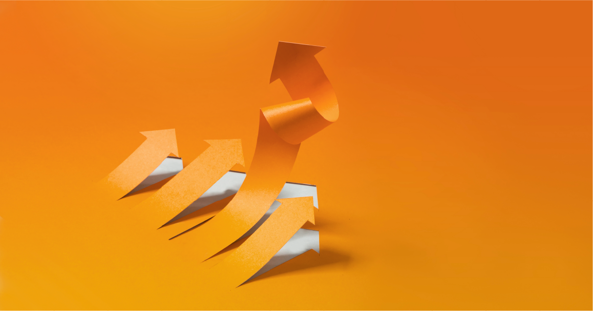 Orange arrow pointing up